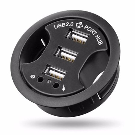 USB 2.0 Hub Adapter med Eksternt Lydkort SD-kortlæser 3/4 Port Desktop Dock Opladning Dataoverførsel