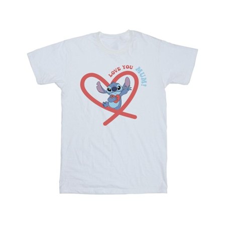 Disney Boys Lilo & Stitch Love You Mum T-shirt 9-11 år Vit
