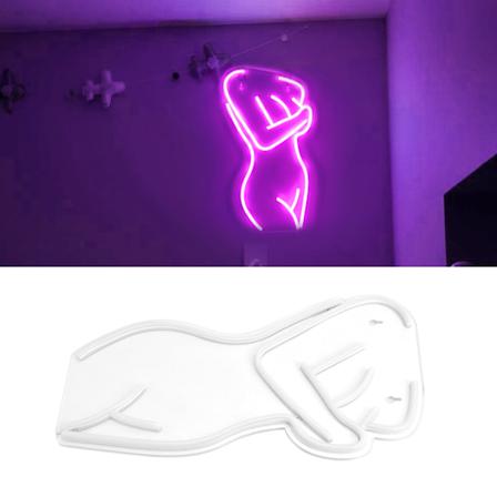 Alaston nainen malli LED-neonvalo USB-käyttöinen seinämerkki taide kotiin kauppaan baariin juhliin häihin