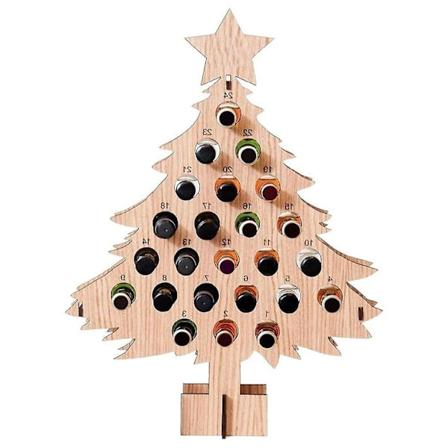 Joulukuusi Adventi-kalenteri Viiniteline Ruskea Ooden Kestävä Puu Luova Juhlajuhlat Koti Sisustus Khaki large size