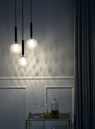 Miira 3 pendel - rock grey/optisk glass