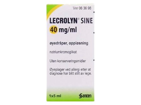 Lecrolyn sine 40 mg/ml øyedråper, 1 x 5 ml