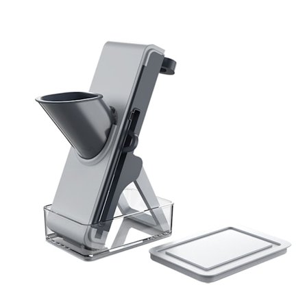 Säker Mandolin Skärare för Kök, Potatisskärare, Grönsakshackare med 4 Skärlägen för Skivning, Strimling, Rivning