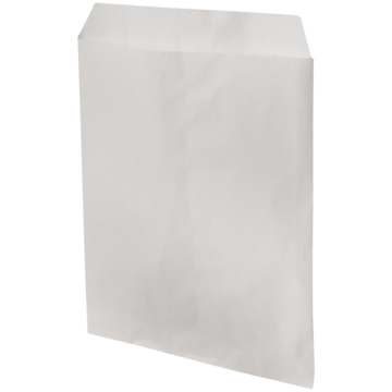 Papirpose flat hvit 1/4 kg