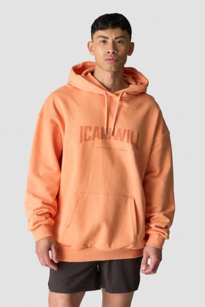 ICANIWILL - Revive Oversized Hoodie Print Men Orange Peach - Herren - ICIW