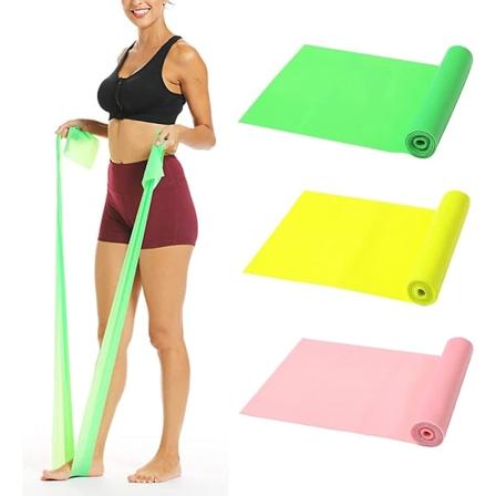 Motstandsband 3-pakke 5 fot lang elastisk treningsstrekkbånd for fysioterapi, rehabilitering, yoga