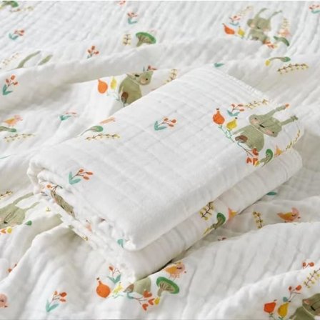 Baby Muslin Badhandduk Super Mjuk Bomull Muslin Baby Badhandduk 6-Ply Unisex Babyfilt Nyfödd Handduk Filt 43,3 x 43,3 tum