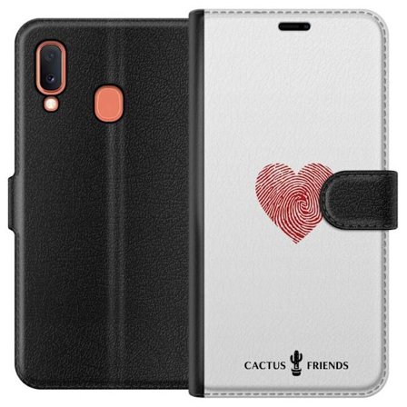 Kompatibelt Lommeboketui til Samsung Samsung Galaxy A20e Cactus and Friends - Fingerprint Love