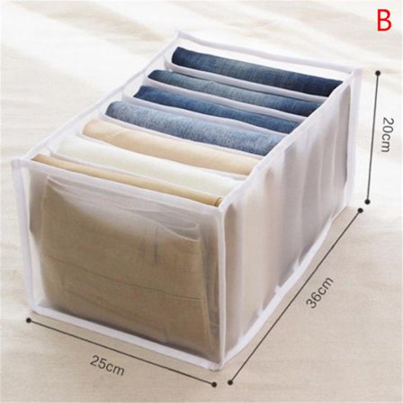 Jeansfack Förvaringslåda Mesh Separationslåda Kan tvättas Ho White Jeans grid