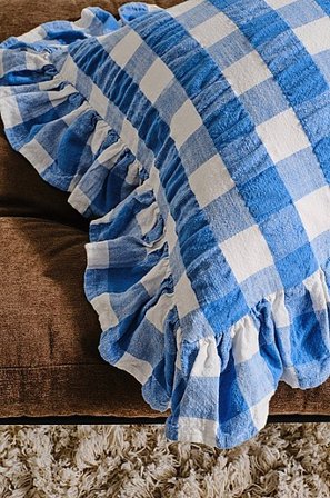 Jotex - Kussenhoes 50x50 Cm Blauw/wit Blauw/wit - MIMMI - Koop Sierkussens & hoezen bij Jotex