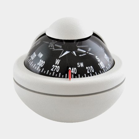 Riviera kompass Comet 2”, ljusgrå m/svart ros