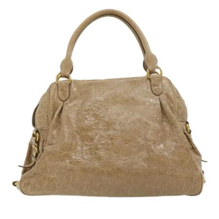 Miu Miu Pre-owned, Pre-owned Leather handbags Beige, Dames, Maat:ONE Size