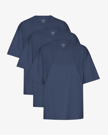 Oversized Organic T-Shirt - Petrol Blue (3-Pack) - Sustainable material - Ethical production