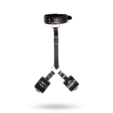 Fetish Addict Collar With Restraints - Vuxen.se - BDSM halsband, BDSM koppel