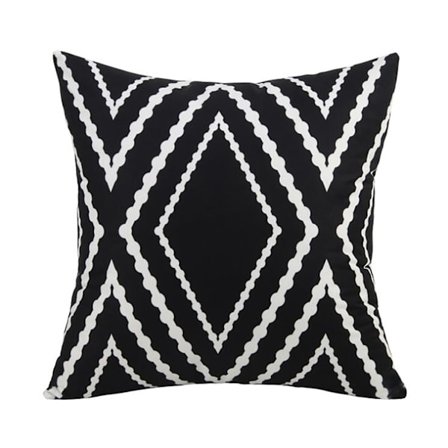 Tyynynpäällinen Puutarha Vedenpitävä Kotelo Kaksipuolinen Painettu Öljynkestävä Konepesu Musta 45x45cm