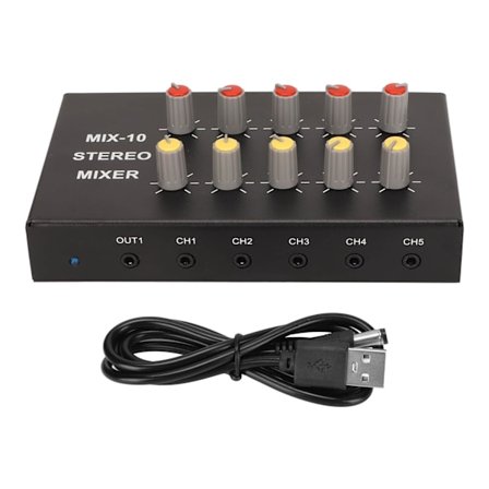 Stereo Mikseri Ammattimainen 2 Tuloa 10 Lähtöä 3,5 mm Liitäntä Digitaalinen Äänen Miksauskonsoli Äänitykseen Live-Suoratoistoon