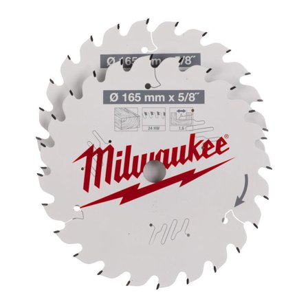 Milwaukee 4932479836 Sagblad 165 x 5/8′′, 24T, 2-pakk, Maskintilbehør & forbruk