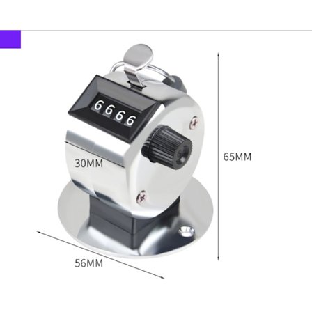4-siffrig klickräknare - manuell räknare i metall - golfpoängklickare (tjock metall