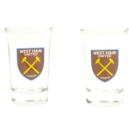 West Ham United FC Shot Glass Set (2-pack) One Size Clear/Maroon