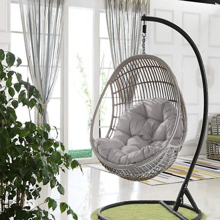 Henge Egg Stolpute Erstatning Kompatibel Med Pustende Stolmatte Kompatibel Med Utendørs Innendørs Mørk Grå