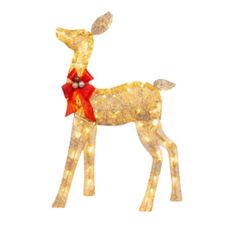 3-delt sæt Rensdyrfamilie Glødende 2D Juledekoration med LED-lys Belyst Rensdyr Akryl Pynt{REN}