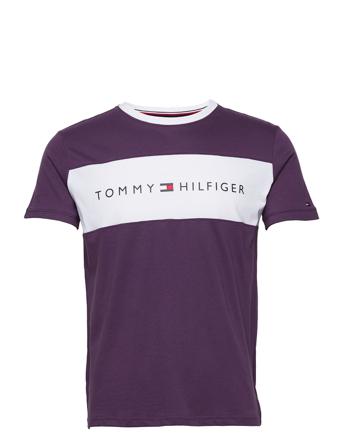 Cn Ss Tee Logo Flag Underwear Night & Loungewear Pyjama Tops Lilla Tommy Hilfiger