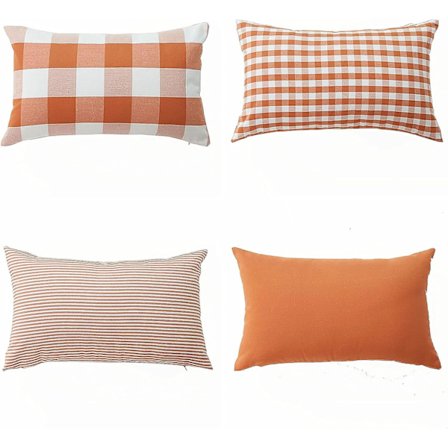 Dekorative Retroternede Pudebetræk i Bomuldslinned 30x50 cm, Bondegårdsindretning Pudebetræk, Pudebetræk til Sofa Seng, Sæt med 4