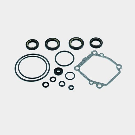 Sierra Packningssats för båtmotor i gummi och fiber, svart och grå färg, komplett sats för tätning och underhåll