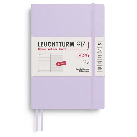 Kalender Weekly Planner & Notebook 2026 A5 Soft Cover Lilac