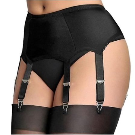 Sexet blonde strømpebånd til kvinder, lingeri, strømpeholder, gave, sort - Perfet Black M-max