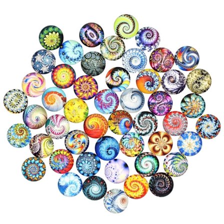 100 st Glas Cabochons 12mm Mosaiktryck Glas Dome Cabochons Runda Kakel Glas Cabochons Dome Ädelstenar för Smyckestillverkning