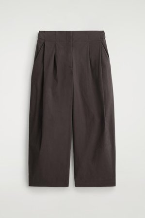 COS Cotton Barrel-Leg Trousers in Brown - Women
