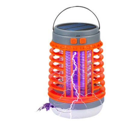 Solcelledrevet myggelampe USB-lampe Vandtæt insektflue lysfælde lommelygteA