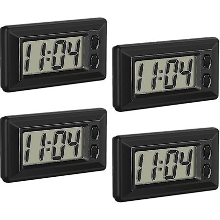 4 kpl elektroninen kello liima-alustalla Lcd digitaalinen autokello pöytäauto