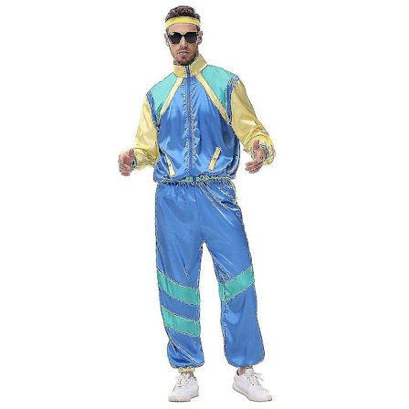 80'er Unisex Kostume Retro Tracksuit 90'er Hip Hop Outfit Sæt