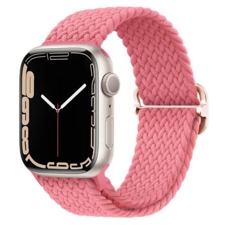 Elastiskt Vävd Armband till Apple Watch 42mm/44mm/45mm/46mm/49mm - Rosa