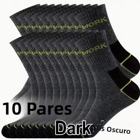 10 Par Mørkegrå; One Size-ZLY Herre Business Strømper, Høj Kvalitet, Svedabsorberende, Åndbare, Hele Året Rundt, Sport og Fritid, Mid-T