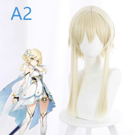Anime Genshin Lumine Aether Traveler Peruukit Kultainen lämmönkestävä