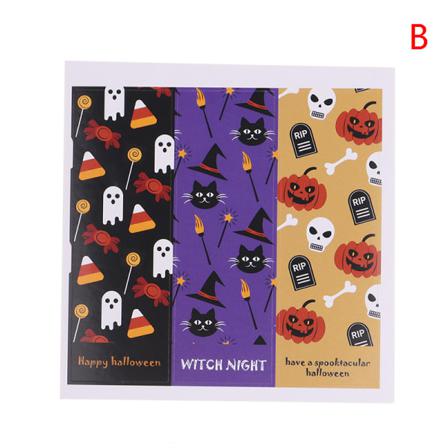 30 St Halloween Rektangulära Klistermärken Pumpa Häxa Presentförpackning Pac