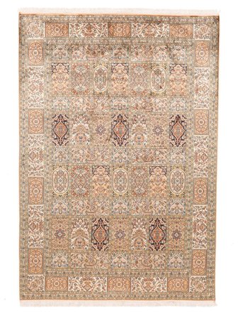 Orientalischer Kaschmir Reine Seide Teppich 170X243 Braun/Orange Seide, Indien
