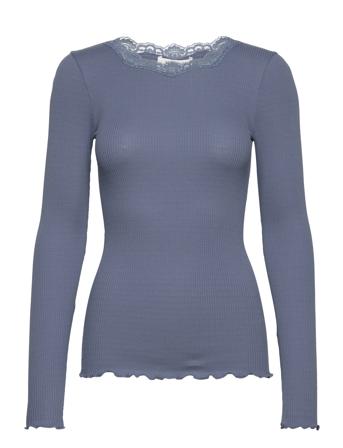Rosemunde Organic T-Shirt W/ Lace Blå