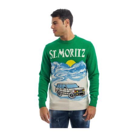 MC2 Saint Barth Round-neck Strik Grøn, Herre Strik