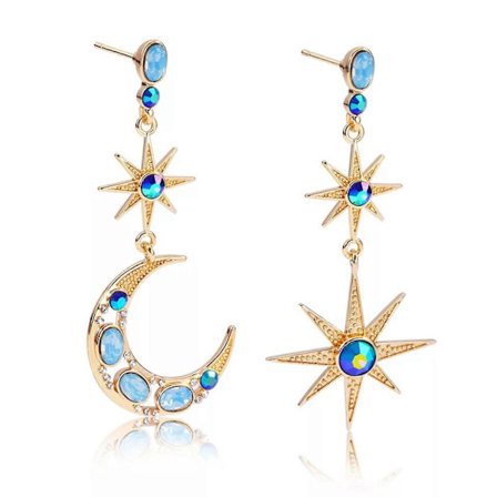 Lange Hængeøreringe Kvinder Piger Mode Smykker Måne Sol Øreringe Dråbe Øreringe Legeringsmateriale Fest Smykker til Piger