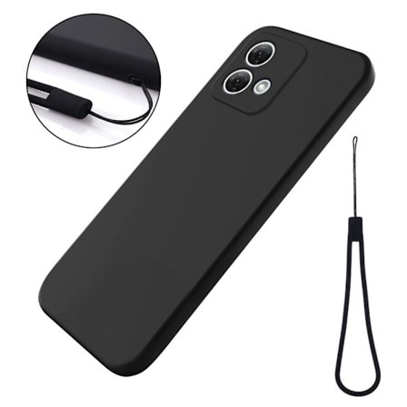 Matte Liquid silikone cover til Motorola Moto G84 - Sort