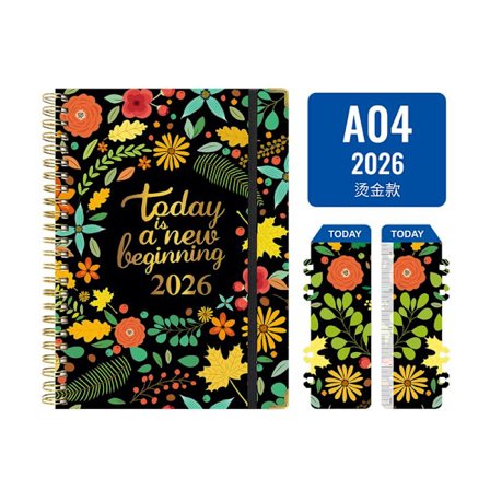 Engelskt anteckningsblock A5 Metallspiral Anteckningsbok Veckoplan 2026 A04