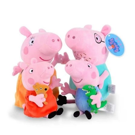 Peppa George -neljän perheen pehmolelu vaaleanpunainen possu Peppa-nukke lasten lomalahja