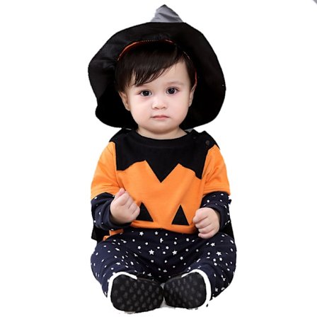 Baby Pumpkin Hooded Outfit Halloween kostym Toddler