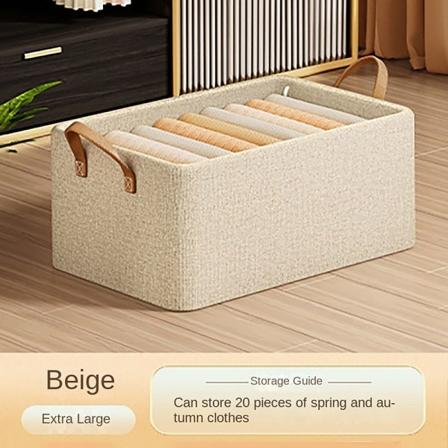 Klær Dyner Oppbevaringsboks BH Oppbevaring Organizer BEIGE EKSTRA beige extra large-extra large