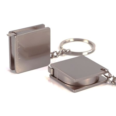 2 st bärbar full metall mini linjal måttband multifunktionell nyckelring K