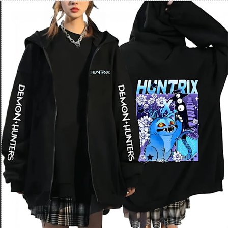 Hot K-pop Demon Hunters Zip Up Hættetrøje 2025 Film Mira Rumi Zoey Pullover Sweatshirt Mænd Kvinder Casual Oversized Tøj Hættetrøjer